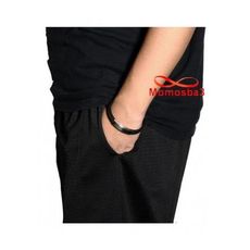 Bracelet En Acier Inoxydable Argenté Et Silicone Noir (Réglable) au meilleur prix au Maroc