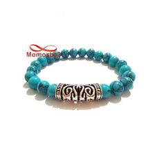 Agate Pierres Naturelle BLEU Noir - élastique au meilleur prix au Maroc