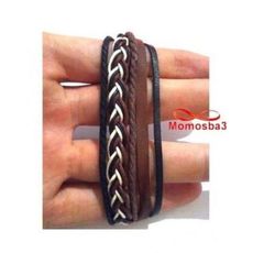 Bracelet Torsadé Cuir Et Fil Réglable Unisex au meilleur prix au Maroc