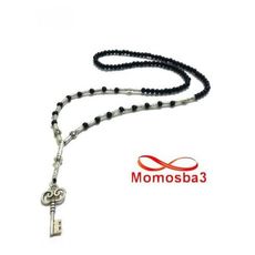 Collier Verre et Fil Artisanat Avec Pendentif Clé - Unisex au meilleur prix au Maroc