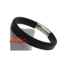Bracelet Cuir Noir Avec Fermoir Magnétique au meilleur prix au Maroc