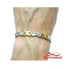 Bracelet En Acier Inoxydable Argenté + DORE Unisex Réglable au meilleur prix au Maroc