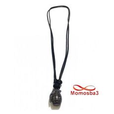 Collier Fil Noir Réglable Avec Pendentif Grenade Noir Acier Inoxydable Argenté au meilleur prix au Maroc