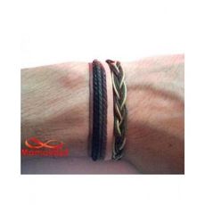 Bracelet Torsadé Cuir Et Fil Réglable  Unisex au meilleur prix au Maroc