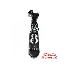 Collier Fil Noir Réglable Avec Pendentif Plaque GUCCI En Acier Inoxydable au meilleur prix au Maroc