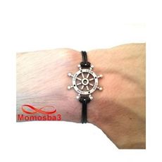 Bracelet Fil Noir Avec Pendentif Marine LOVE Argent Charm Réglable - Unisex au meilleur prix au Maroc