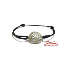 Bracelet Fil Noir Réglable Avec Pendentif Arbre De Vie En Acier Inoxydable au meilleur prix au Maroc