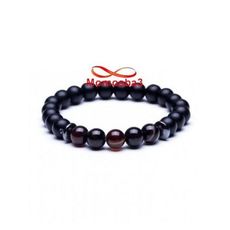 Agate Pierre Naturelle Noir Mat + MARRON  (élastique) au meilleur prix au Maroc