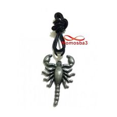 Collier Fil Noir Réglable Avec Pendentif Scorpion BRONZE Argenté - Unisex au meilleur prix au Maroc