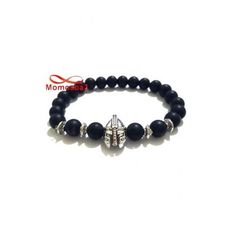 Agate Pierres Naturelle Mat Avec Pendentif GLADIATOR Argenté - élastique au meilleur prix au Maroc