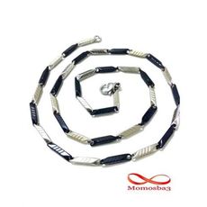 Chaîne En Acier Inoxydable Argenté + Noir Unisex au meilleur prix au Maroc