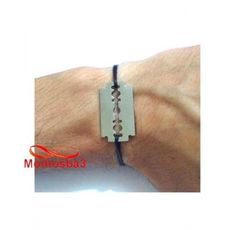 Bracelet Fil Noir Réglable Avec Pendentif Rasoir En Acier Inoxydable - Unisex au meilleur prix au Maroc