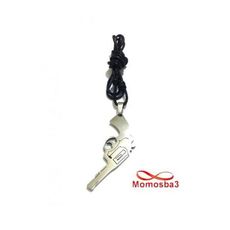 Collier Fil Noir Avec Pendentif Pistolet Revolver Argenté En Acier Inoxydable au meilleur prix au Maroc