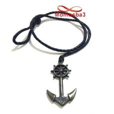 Bracelet Cuir Noir Avec Pendentif Ancre Marine BRONZE (Réglable) au meilleur prix au Maroc
