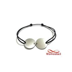 Bracelet King Of Morocco Fil Noir Pendentif 2 Pièces En Acier Inoxydable Unisex au meilleur prix au Maroc