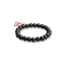 Agate Pierres Naturelle Noir Mat + TIGER Eye - 8mm au meilleur prix au Maroc