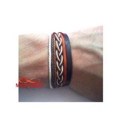 Bracelet Torsadé Cuir Et Fil Réglable Unisex au meilleur prix au Maroc