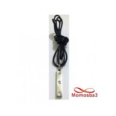 Collier Fil Noir Avec Pendentif Plaque Avec 3 pierres En Acier Inoxydable au meilleur prix au Maroc