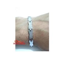 Bracelet En Acier Inoxydable Argenté - Unisexe au meilleur prix au Maroc