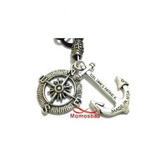 Collier Fil Noir Réglable Avec 2 Pendentif Ancre Marine USA Et Boussole (Unisex) au meilleur prix au Maroc