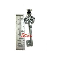 Collier Fil Noir Réglable Avec Pendentif Clé BRONZE Argenté - Unisex au meilleur prix au Maroc