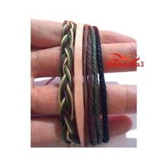 Bracelet Torsadé Cuir Et Fil Réglable  Unisex au meilleur prix au Maroc