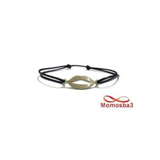 Bracelet Fil Noir Réglable Avec Pendentif Bouche En Acier Inoxydable - Unisex au meilleur prix au Maroc