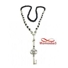 Collier Verre et Fil Artisanat Avec Pendentif Clé - Unisex au meilleur prix au Maroc