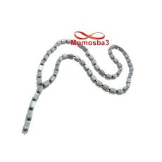 Collier Agate Pierres Carré + Perles Noir - Unisex au meilleur prix au Maroc