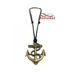 Collier Fil Noir Réglable Avec Pendentif Ancre Marine BRONZE - Unisex au meilleur prix au Maroc