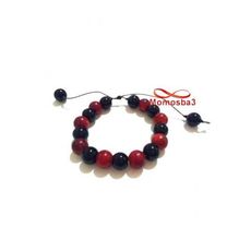 Agate Noir Et ROUGE Avec Fil Réglable - Unisex au meilleur prix au Maroc