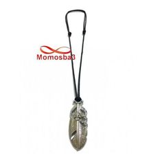 Collier Fil Noir Réglable Avec Pendentif Plume Tete De Mort Argenté - Unisex au meilleur prix au Maroc