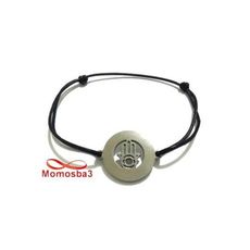 Bracelet Fil Noir Avec Pendentif Khmissa En Acier Inoxydable Avec Pierres au meilleur prix au Maroc