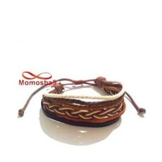 Bracelet Torsadé Cuir Et Fil Réglable Unisex au meilleur prix au Maroc