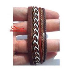 Bracelet Torsadé Cuir Et Fil Réglable Unisex au meilleur prix au Maroc