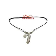 Collier Fil Noir Réglable Avec 2 Pendentifs - Unisex au meilleur prix au Maroc