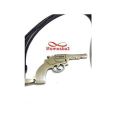 Collier Fil Noir Avec Pendentif Pistolet Revolver Argenté En Acier Inoxydable au meilleur prix au Maroc