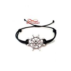 Bracelet Fil Noir Avec Pendentif Marine LOVE Argent Charm Réglable - Unisex au meilleur prix au Maroc