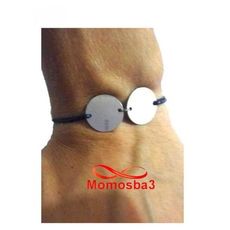 Bracelet King Of Morocco Fil Noir Pendentif 2 Pièces En Acier Inoxydable Unisex au meilleur prix au Maroc