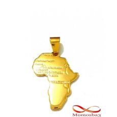 Chaine Maille Boule + Pendentif Afrique Plaqué Or DORE - Acier Inoxydable au meilleur prix au Maroc