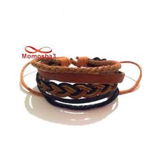 Bracelet Torsadé Cuir Et Fil Réglable - Unisex au meilleur prix au Maroc