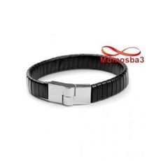 Bracelet Cuir Noir Avec Fermoir Magnétique - Unisex au meilleur prix au Maroc