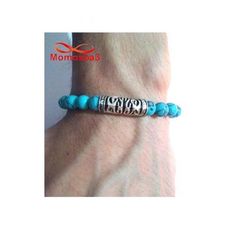 Agate Pierres Naturelle BLEU Noir - élastique au meilleur prix au Maroc