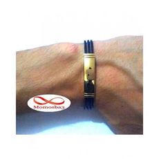 Bracelet En Acier Inoxydable JD Noir à Plaque Lisse DORE au meilleur prix au Maroc