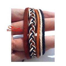 Bracelet Torsadé Cuir Et Fil Réglable - Unisex au meilleur prix au Maroc