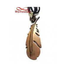 Collier Fil Noir Réglable Avec Pendentif Plume 2 Faces Noir + BRONZE (Unisex) au meilleur prix au Maroc