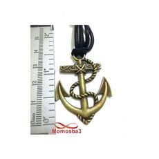 Collier Fil Noir Réglable Avec Pendentif Ancre Marine BRONZE - Unisex au meilleur prix au Maroc