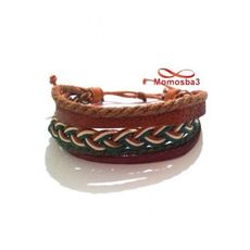 Bracelet Torsadé Cuir Et Fil Réglable - Unisex au meilleur prix au Maroc