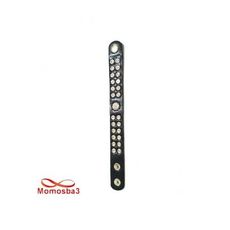 Bracelet Skaï Noir Avec Bouton Unisex - Réglable au meilleur prix au Maroc