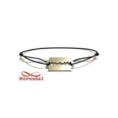 Bracelet Fil Noir Réglable Avec Pendentif Rasoir En Acier Inoxydable - Unisex au meilleur prix au Maroc
